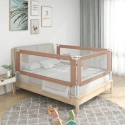 Sponda Letto Di Sicurezza Per Bambini - Sponde E Barriere Anticaduta Letto Tortora 180x25 Cm Tessuto BV675863 - BonneVie