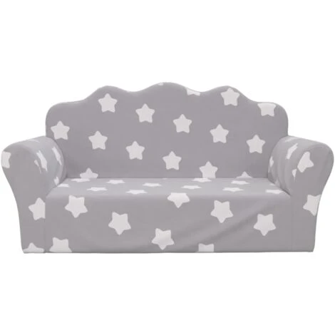 Divano Per Bambini 2 Posti - Divano Relax Sofa Grigio Chiaro Stelle Morbido Peluche BV788152 - BonneVie 3 Divano Per Bambini 2 Posti - Divano Relax Sofa Grigio Chiaro Stelle Morbido Peluche BV788152 - BonneVie - immagine 3