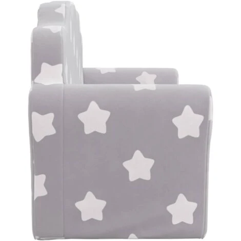 Divano Per Bambini 2 Posti - Divano Relax Sofa Grigio Chiaro Stelle Morbido Peluche BV788152 - BonneVie 4 Divano Per Bambini 2 Posti - Divano Relax Sofa Grigio Chiaro Stelle Morbido Peluche BV788152 - BonneVie - immagine 4