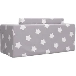 Divano Per Bambini 2 Posti - Divano Relax Sofa Grigio Chiaro Stelle Morbido Peluche BV109928 - BonneVie -Armonia Casa 91515461 5