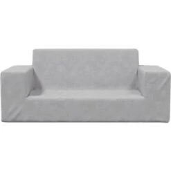 Divano Per Bambini A 2 Posti - Divano Relax Sofa Grigio Chiaro In Morbido Peluche BV902648 - BonneVie -Armonia Casa 91515711 3
