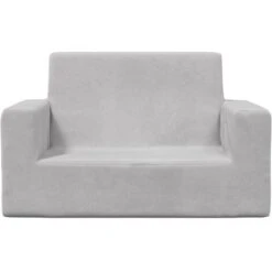 Divano Per Bambini A 2 Posti - Divano Relax Sofa Grigio Chiaro In Morbido Peluche BV505953 - BonneVie -Armonia Casa 91515780 3