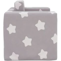 Divano Per Bambini - Divano Relax Sofa Grigio Chiaro Con Stelle In Morbido Peluche BV998119 - BonneVie -Armonia Casa 91515793 4