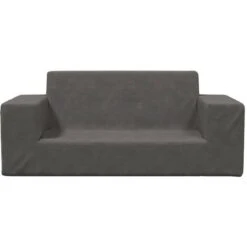 Divano Per Bambini A 2 Posti - Divano Relax Sofa Antracite In Morbido Peluche BV195002 - BonneVie -Armonia Casa 91515862 3