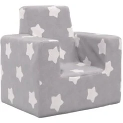 Divano Per Bambini - Divano Relax Sofa Grigio Chiaro Con Stelle In Morbido Peluche BV592766 - BonneVie -Armonia Casa 91515876 2