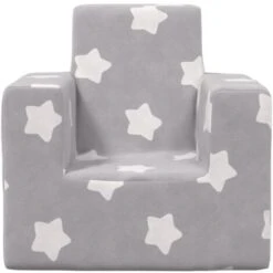 Divano Per Bambini - Divano Relax Sofa Grigio Chiaro Con Stelle In Morbido Peluche BV592766 - BonneVie -Armonia Casa 91515876 3