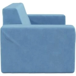 Divano Per Bambini A 2 Posti - Divano Relax Sofa Blu In Morbido Peluche BV291713 - BonneVie -Armonia Casa 91515882 4