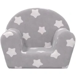 Divano Per Bambini - Divano Relax Sofa Grigio Chiaro Con Stelle In Morbido Peluche BV500118 - BonneVie -Armonia Casa 91515912 3