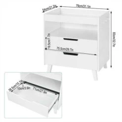 Nova Elegante E Moderno Fasciatoio Bianco Con Scomparto 2 Cassetti E 3 Ganci -Armonia Casa 91624990 3