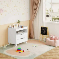 Nova Elegante E Moderno Fasciatoio Bianco Con Scomparto 2 Cassetti E 3 Ganci -Armonia Casa 91624990 4