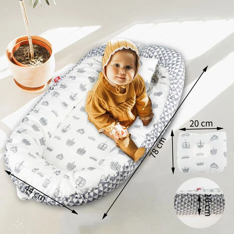 Nido Neonato Bionic Design 7844cm Fatto A Mano In Cotone Double Face (motivo A Punta Di Freccia) 3 Nido Neonato Bionic Design 7844cm Fatto A Mano In Cotone Double Face (motivo A Punta Di Freccia) - immagine 3