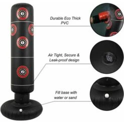 Sacco Da Boxe Gonfiabile Per Adulti Da 160 Cm, Sacco Da Boxe Per Adulti Autoportante, Sacco Da Boxe Per Adulti Con Piedi Pesanti, Muay Thai Kickboxing MMA Attrezzature Per Il Fitness Per Arti Marziali -Armonia Casa 91720948 4