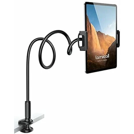 Supporto Per Tablet A Collo D'oca Per Letto - Morsetto Per Braccio Flessibile Per Tablet Compatibile Con Letto - Nero. 1 Supporto Per Tablet A Collo D'oca Per Letto - Morsetto Per Braccio Flessibile Per Tablet Compatibile Con Letto - Nero.