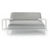 Lettino A Due Posti, Materasso In Gomma Drenante E Tessuto Sunbrella, Struttura In Alluminio, Bianco