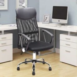 Poltrona Sedia Scrivania Ufficio Presidenziale Girevole Direzionale Tessuto Nero -Armonia Casa 93984725 3