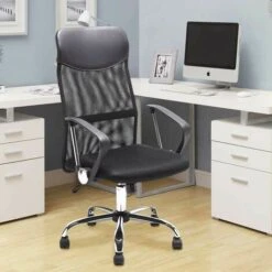 Poltrona Sedia Scrivania Ufficio Presidenziale Girevole Direzionale Tessuto Nero -Armonia Casa 93984725 5