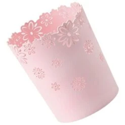 Pattumiera Rotonda In Plastica Bidone Della Carta Straccia Vuota Bidone Della Spazzatura Del Pizzo Del Fiore Per La Bidone Della Spazzatura Dell'ufficio Della Cucina, Bidone Della Spazzatura Vuota, Pa -Armonia Casa 94291377 2
