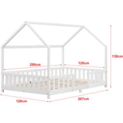 Nova Letto Dal Design Unico Con Struttura Bianca A Forma Di Casetta Varie Misure Colore : 120x200 Cm -Armonia Casa 94577312 3