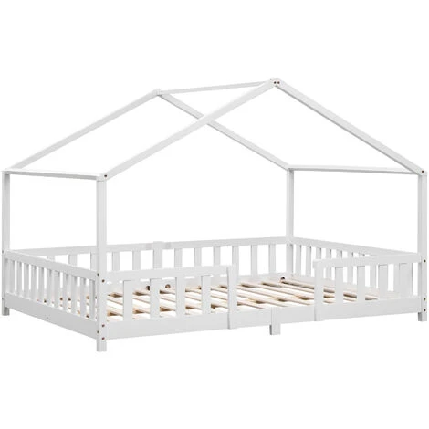 Nova Letto A Forma Di Casetta Con Barriere Laterali E Telaio Bianco Varie Misure Colore : 120x200 Cm 4 Nova Letto A Forma Di Casetta Con Barriere Laterali E Telaio Bianco Varie Misure Colore : 120x200 Cm - immagine 4