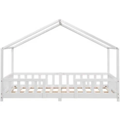 Nova Letto A Forma Di Casetta Con Barriere Laterali E Telaio Bianco Varie Misure Colore : 120x200 Cm 9 Nova Letto A Forma Di Casetta Con Barriere Laterali E Telaio Bianco Varie Misure Colore : 120x200 Cm -Armonia Casa 94577457 5