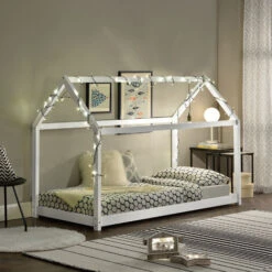 Nova Letto Per Bambini A Forma Di Casetta Telaio Robusto 200x90cm Vari Colori Dimensioni : Bianco Opaco -Armonia Casa 94577770 3