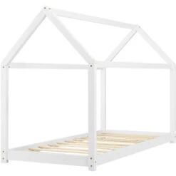 Nova Letto Per Bambini A Forma Di Casetta Telaio Robusto 200x90cm Vari Colori Dimensioni : Bianco Opaco -Armonia Casa 94577770 5
