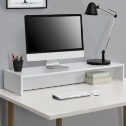 Nova Supporto Di Rialzo Per Monitor 100 X 27 X 15 Cm Base Schermi Vari Colori Dimensioni : Bianco