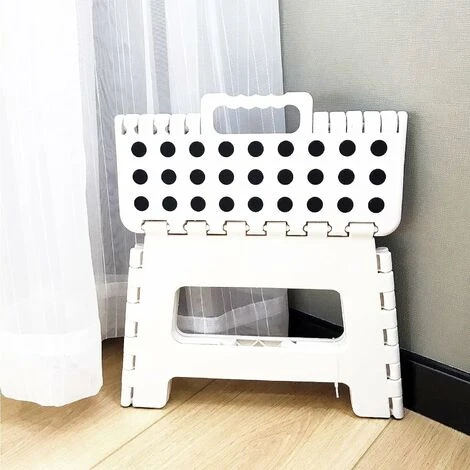 Sgabello Pieghevole - Altezza 9" Per Bambini E Adulti, Cucina, Giardino, Bagno (Bianco) 3 Sgabello Pieghevole - Altezza 9" Per Bambini E Adulti, Cucina, Giardino, Bagno (Bianco) - immagine 3