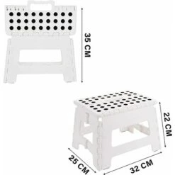 Sgabello Pieghevole - Altezza 9" Per Bambini E Adulti, Cucina, Giardino, Bagno (Bianco) 8 Sgabello Pieghevole - Altezza 9" Per Bambini E Adulti, Cucina, Giardino, Bagno (Bianco) -Armonia Casa 94723075 4