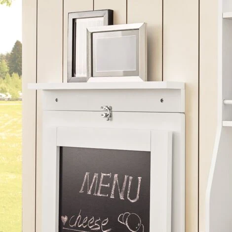 SoBuy Tavolo A Muro Tavolo Pieghevole Tavolo Cucina Bianco Con Lavagna Fwt20-W 3 SoBuy Tavolo A Muro Tavolo Pieghevole Tavolo Cucina Bianco Con Lavagna Fwt20-W - immagine 3