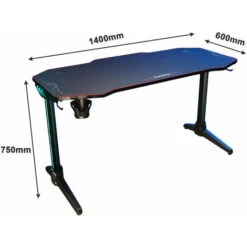 SONNI Gaming Table Tavolo Da Computer Ergonomico, Con Tappetino Per Mouse, 2 Ganci, Porta Bevande E Porta Cuffie, Carbon Optics Black 140cm 9 SONNI Gaming Table Tavolo Da Computer Ergonomico, Con Tappetino Per Mouse, 2 Ganci, Porta Bevande E Porta Cuffie, Carbon Optics Black 140cm -Armonia Casa 95045761 5