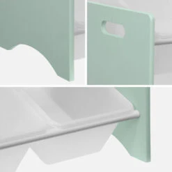 Contenitore Per Bambini Con 9 Scomparti, Verde Celeste - Tobias - MDF In Legno Naturale, 64x29,5x60cm -Armonia Casa 95084222 5