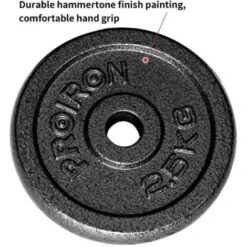 Trade Shop - Disco Bilanciere Manubri Piastre In Ghisa Peso Dischi Fitness Da 2,5kg Foro 25mm