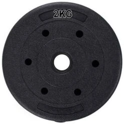 Trade Shop - Coppia Dischi Dummbell Pesi Disco Per Bilanciere Manubri Da 2 Kg Bodybuilding