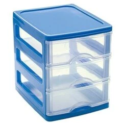 Trade Shop - Cassettiera Turia In Plastica 3 Cassetti 13.5x17x17cm In Vari Colori 11224g9