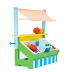 Supermercato Giocattolo Montessori Robincool Vegetable Market 42x20x45,2 Cm In Legno Eco Tenda Cassa E Accessori -Armonia Casa 95204806 3