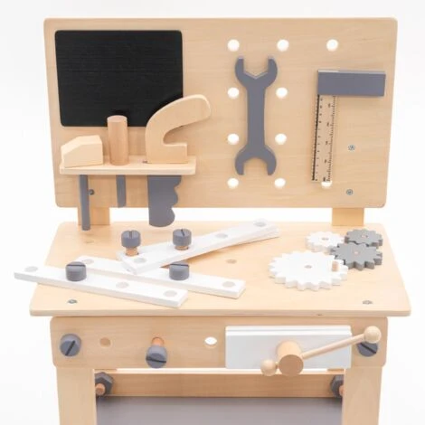 Banco Da Lavoro Giocattolo Montessori Robincool Workstation 44,5x32,5x66,5 Cm In Legno Eco Accessori Inclusi 5 Banco Da Lavoro Giocattolo Montessori Robincool Workstation 44,5x32,5x66,5 Cm In Legno Eco Accessori Inclusi - immagine 5