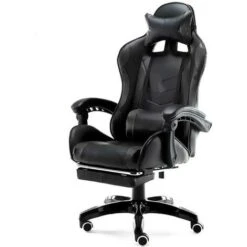 Sedia Poltrona Gaming Scrivania Ufficio Casa Reclinabile Con Poggiapiedi Nero