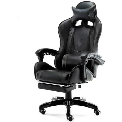 Sedia Poltrona Gaming Scrivania Ufficio Casa Reclinabile Con Poggiapiedi Nero 1 Sedia Poltrona Gaming Scrivania Ufficio Casa Reclinabile Con Poggiapiedi Nero