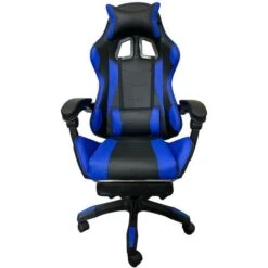 Sedia Poltrona Gaming Scrivania Ufficio Casa Reclinabile Con Poggiapiedi Blu -Armonia Casa 95532375 4