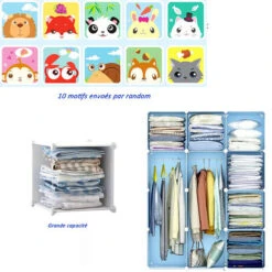 Scaffali Per Bambini In Plastica Blu, Armadietti A 12 Cubi Mobili Per Riporre Vestiti, Scarpe, Giocattoli, Cartoni Animati -Armonia Casa 95548274 4