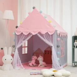 Princess Play Tent Large Pink Princess Castle Tenda Interna Regalo Con Borsa Per Il Trasporto