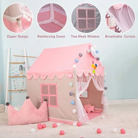 Princess Play Tent Large Pink Princess Castle Tenda Interna Regalo Con Borsa Per Il Trasporto 3 Princess Play Tent Large Pink Princess Castle Tenda Interna Regalo Con Borsa Per Il Trasporto - immagine 3