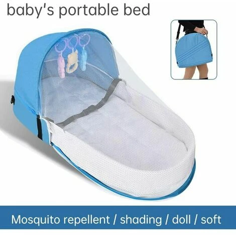 Con Zanzariera A Baldacchino Culla Pieghevole Lettino Da Viaggio Con Zanzariera Letto Bionico Lettino Da Viaggio Cotone Traspirante Accogliente Repellente Per Zanzare Culla Portatile Per 0-36 Mesi Blu 2 Con Zanzariera A Baldacchino Culla Pieghevole Lettino Da Viaggio Con Zanzariera Letto Bionico Lettino Da Viaggio Cotone Traspirante Accogliente Repellente Per Zanzare Culla Portatile Per 0-36 Mesi Blu - immagine 2