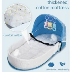 Con Zanzariera A Baldacchino Culla Pieghevole Lettino Da Viaggio Con Zanzariera Letto Bionico Lettino Da Viaggio Cotone Traspirante Accogliente Repellente Per Zanzare Culla Portatile Per 0-36 Mesi Blu 7 Con Zanzariera A Baldacchino Culla Pieghevole Lettino Da Viaggio Con Zanzariera Letto Bionico Lettino Da Viaggio Cotone Traspirante Accogliente Repellente Per Zanzare Culla Portatile Per 0-36 Mesi Blu -Armonia Casa 95763778 3