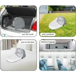 Culla Pieghevole Con Zanzariera Lettino Da Viaggio Bionico Cotone Traspirante Nido Abbraccio Repellente Per Zanzare Culla Portatile Per 0-36 Mesi (grigio.) Lettino Da Viaggio Per Neonato Con Zanzarier -Armonia Casa 95768003 3