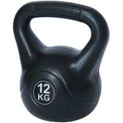 Kettlebell 12Kg In PVC Con Cemento Manico Antiscivolo Peso Per Fitness Palestra
