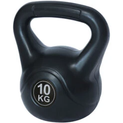 Kettlebell 10Kg In PVC Con Cemento Manico Antiscivolo Peso Per Fitness Palestra