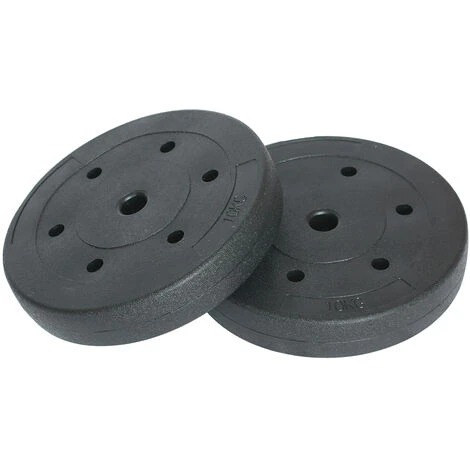 Set 2 Dischi Pesi Per Bilanciere Manubrio 20kg (10 Kg X 2) Plastificati /Cemento 1 Set 2 Dischi Pesi Per Bilanciere Manubrio 20kg (10 Kg X 2) Plastificati /Cemento