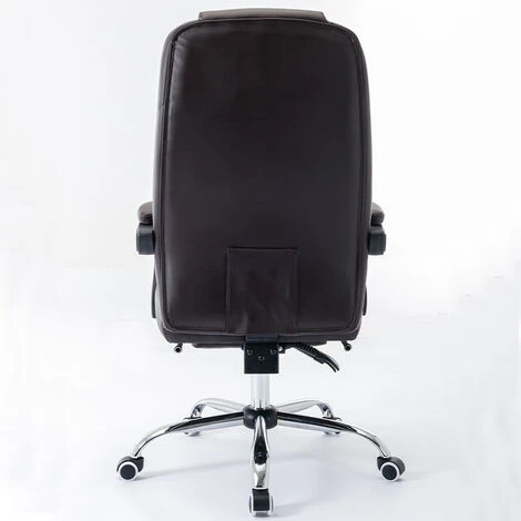 Sedia Presidenziale Da Ufficio Marrone Poltrona Scrivania Girevole E Poggiapiedi 5 Sedia Presidenziale Da Ufficio Marrone Poltrona Scrivania Girevole E Poggiapiedi - immagine 5